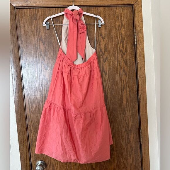 Theory size s Tiered Halter Mini Dress in Cotton Blend flowy a-line neck tied - Picture 7 of 7